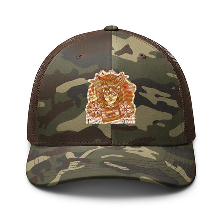 [ID: 680-G11] 60s tee design Camouflage Trucker Hat