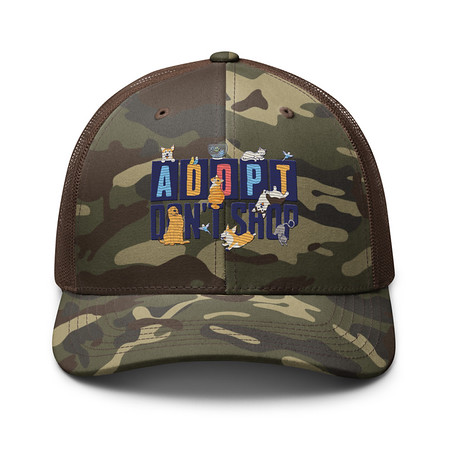 [ID: 680-G23] Adopt a Pet - Cute Animal Camouflage Trucker Hat