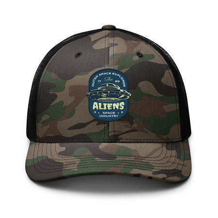 [ID: 680-G40] Aliens Outer Space Explorer - UFO Camouflage Trucker Hat