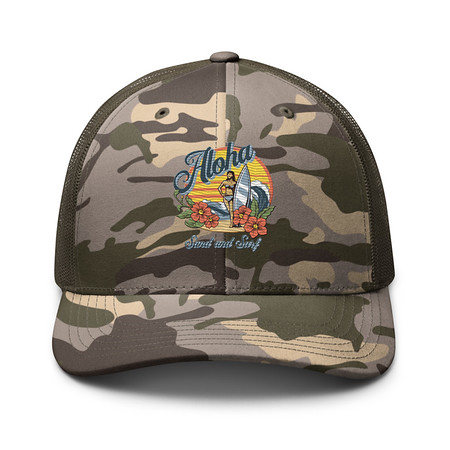 [ID: 680-G53] Aloha Camouflage Trucker Hat