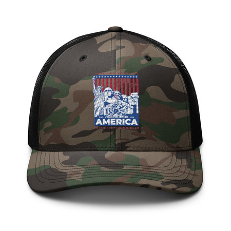 [ID: 680-G58] AMERICA (2) Camouflage Trucker Hat