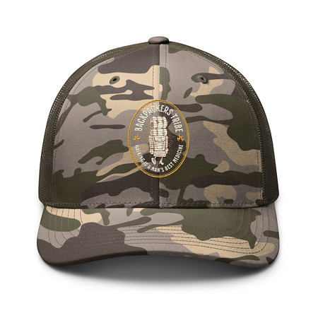 [ID: 680-G125] Backpackers Tribe - Adventure Badge Camouflage Trucker Hat