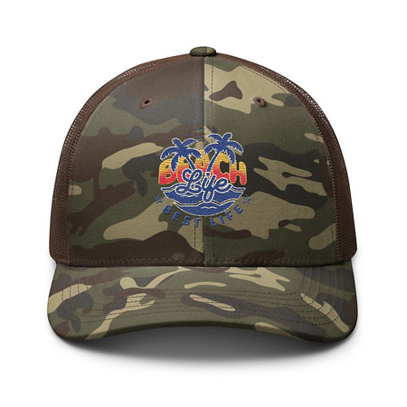 [ID: 680-G168] Beach Life Best Life Camouflage Trucker Hat