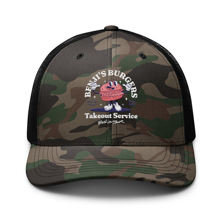 [ID: 680-G182] Benji's Burgers - Fast Food Camouflage Trucker Hat