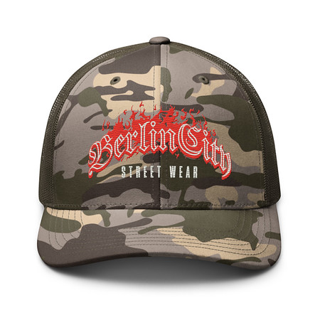 [ID: 680-G183] Berlin City Streetwear - Fire Camouflage Trucker Hat