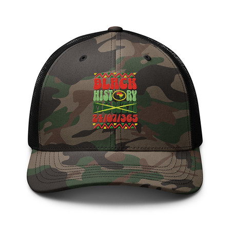 [ID: 680-G223] Black History Month Camouflage Trucker Hat