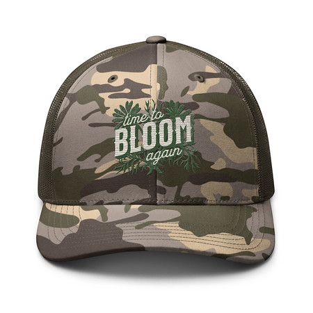 [ID: 680-G239] Bloom Again Camouflage Trucker Hat