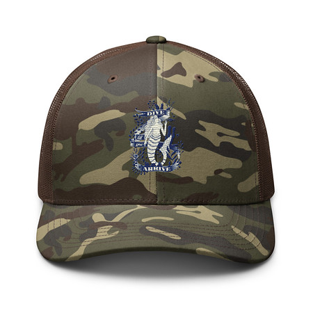 [ID: 680-G241] Blue Mermaid - Nautical Camouflage Trucker Hat