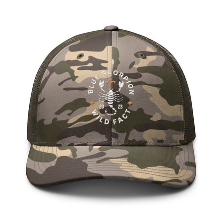 [ID: 680-G242] Blue Scorpion - Wildlife Animal Camouflage Trucker Hat
