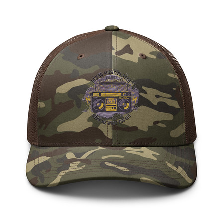 [ID: 680-G253] Boombox Music Player - Retro Camouflage Trucker Hat