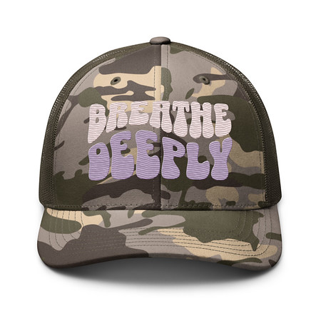 [ID: 680-G283] Breathe Deeply Camouflage Trucker Hat