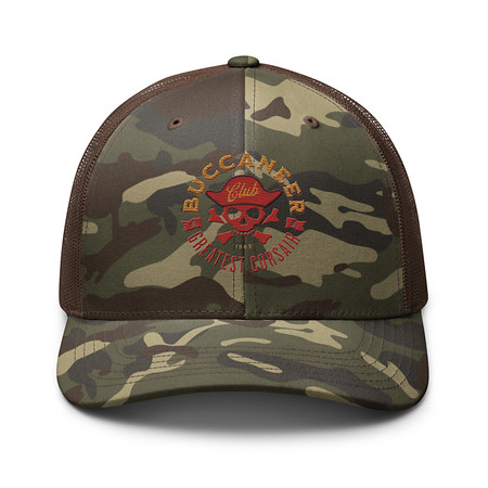 [ID: 680-G293] Buccaneer Club - Pirate Skull Camouflage Trucker Hat