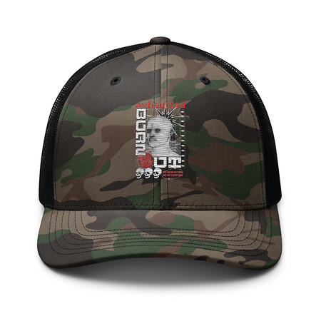 [ID: 680-G298] Burn Out - Futuristic 3D Head Camouflage Trucker Hat
