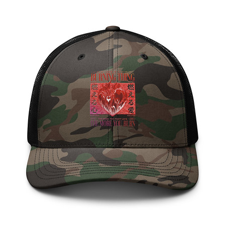 [ID: 680-G299] Burning Thing Camouflage Trucker Hat