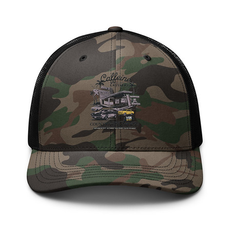 [ID: 680-G308] Caffeine Cruisers Camouflage Trucker Hat