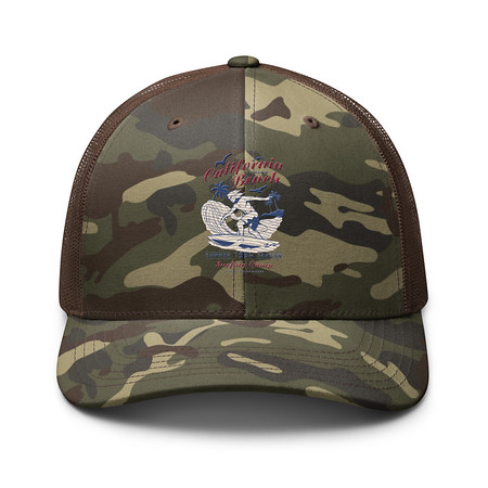 [ID: 680-G313] California Beach Surfing Camouflage Trucker Hat
