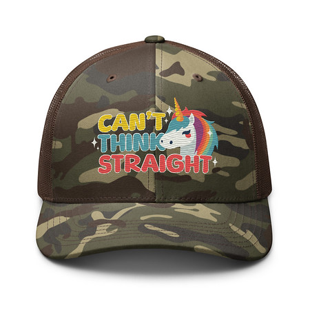 [ID: 680-G328] Can't Think Straight (2) Camouflage Trucker Hat