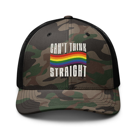[ID: 680-G329] Can't Think Straight Camouflage Trucker Hat