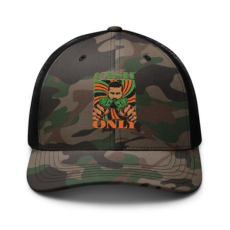 [ID: 680-G335] Cash Only - Streetwear Camouflage Trucker Hat