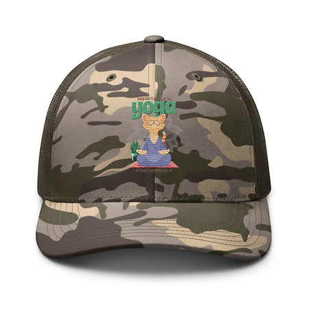 [ID: 680-G339] Cat Yoga - Cute Meditation Camouflage Trucker Hat