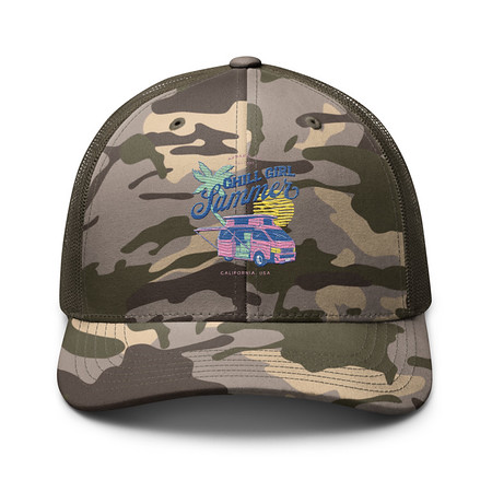 [ID: 680-G366] Chill Girl Summer Camouflage Trucker Hat