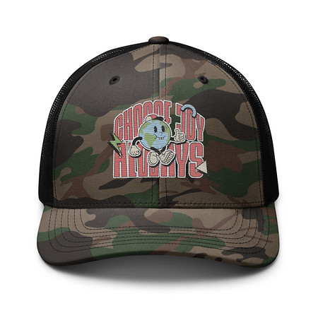 [ID: 680-G372] Choose Joy Always Camouflage Trucker Hat