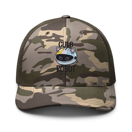 [ID: 680-G451] Cute Cat - AI Camouflage Trucker Hat