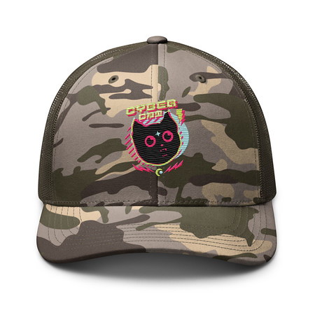 [ID: 680-G456] Cyber Cat - Neon Color Camouflage Trucker Hat