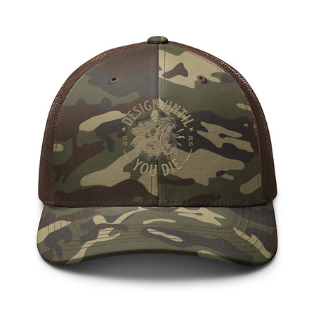 [ID: 680-G490] DESIGN UNTIL YOU DIE Camouflage Trucker Hat