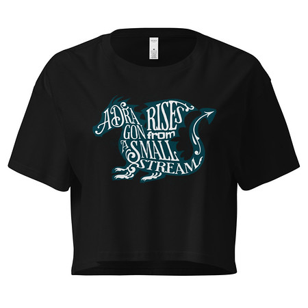 [ID: 636-G16] A Dragon Rises - Typographic Lettering Women's Crop Top