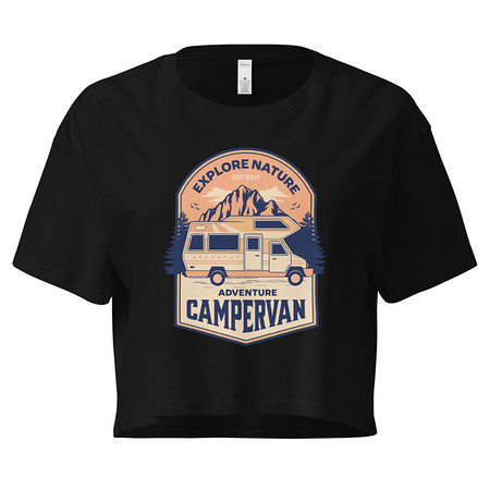 [ID: 636-G29] Adventure Campervan - Outdoor Women's Crop Top