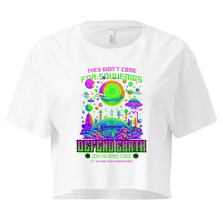 [ID: 636-G38] Alien Invasion Women's Crop Top