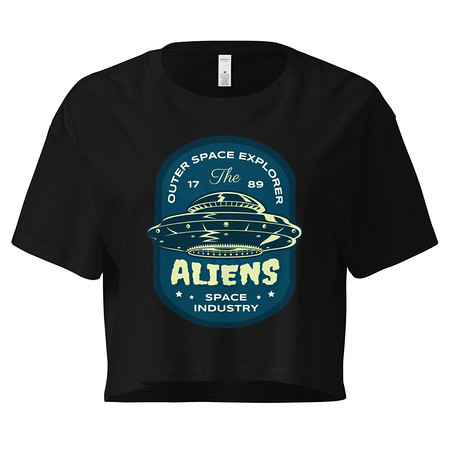 [ID: 636-G40] Aliens Outer Space Explorer - UFO Women's Crop Top