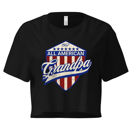 [ID: 636-G41] all american grandpa Women's Crop Top