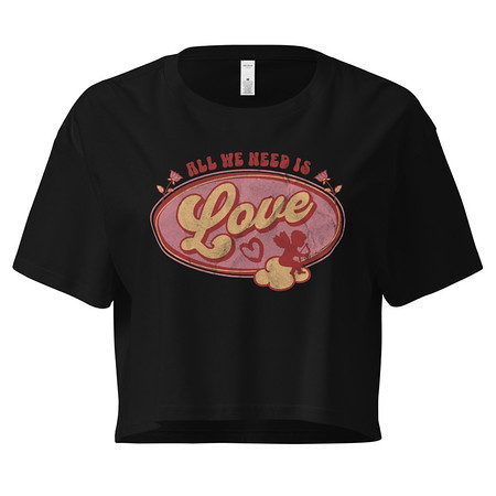 [ID: 636-G48] All We Need Is Love - Cupid Women's Crop Top
