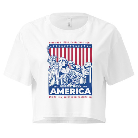 [ID: 636-G58] AMERICA (2) Women's Crop Top