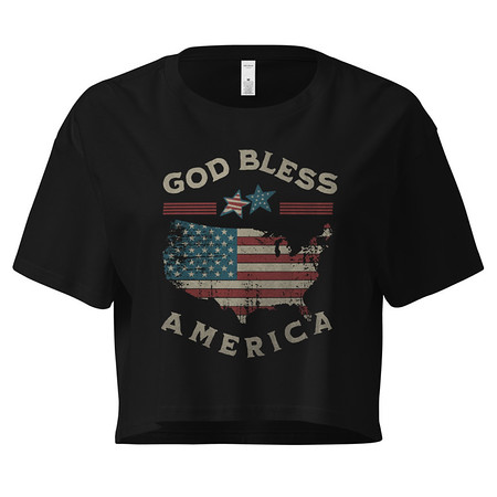 [ID: 636-G60] America - Land Of The Free Women's Crop Top