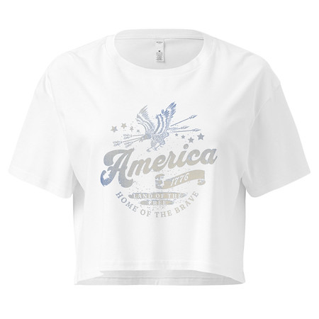 [ID: 636-G61] America 1776 Women's Crop Top