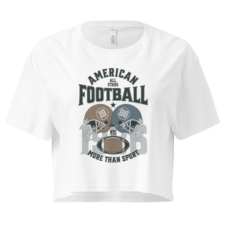 [ID: 636-G64] American All Star Football - Sports Helmet Women's Crop Top