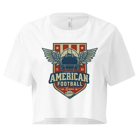 [ID: 636-G70] American Football League - Sports Helmet Women's Crop Top