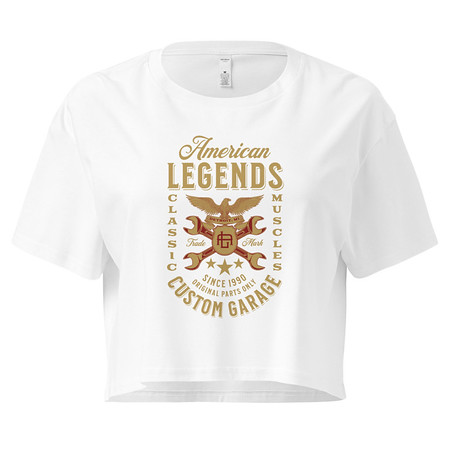[ID: 636-G75] American Legends Garage - Eagle Women's Crop Top