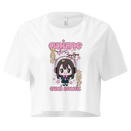 [ID: 636-G86] Anime and Music Women's Crop Top