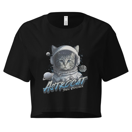 [ID: 636-G109] Astrocat Women's Crop Top