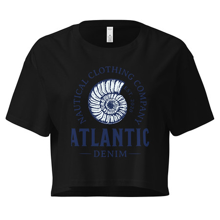 [ID: 636-G113] Atlantic Denim - Nautical Women's Crop Top