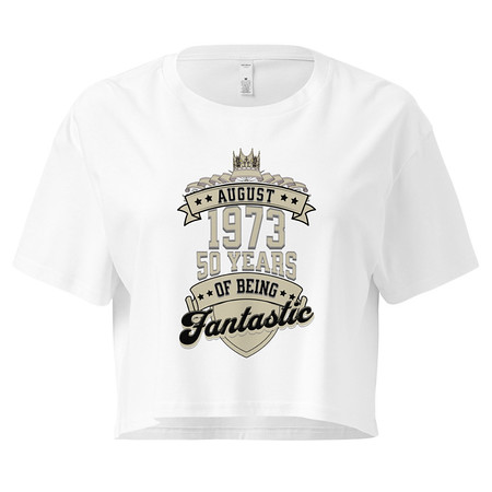 [ID: 636-G114] August 1973 - 50 Years Of Being Fantastic Women's Crop Top