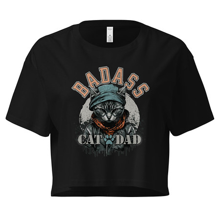 [ID: 636-G129] BADASS CAT DAT Women's Crop Top