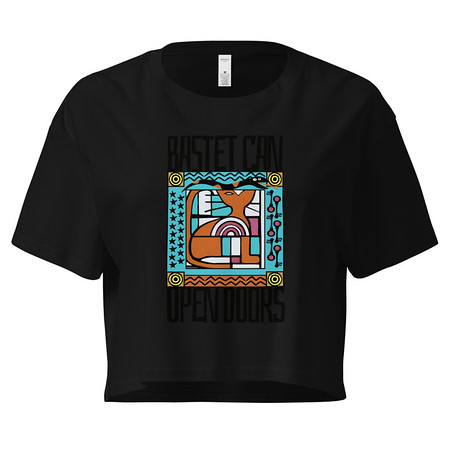 [ID: 636-G150] Bastet can Open Doors Women's Crop Top