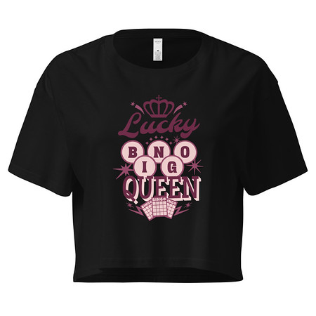 [ID: 636-G209] Bingo Queen - Retro Crown Women's Crop Top