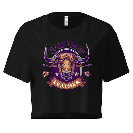 [ID: 636-G211] Bison Brand Leather - Animal Women's Crop Top