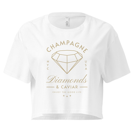 [ID: 636-G215] Black Diamonds - Elegant Women's Crop Top